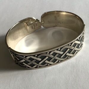 Heavy Sterling Celtic Hinged Bracelet CII Mexico